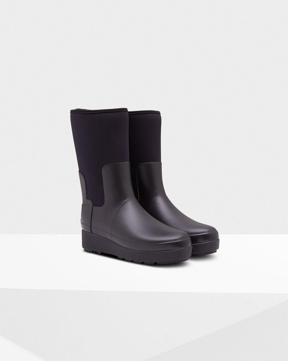 Botas Creeper Hunter Feminina Pretas - Refined Slim Fit Neoprene Short - 94EVUYQTR